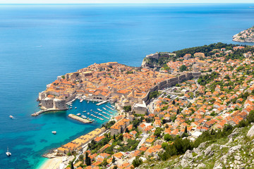 Naklejka na ściany i meble Aerial view of old city Dubrovnik