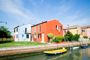 Colorful houses of Burano near Venice
