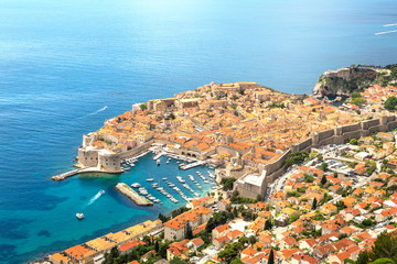 Naklejka premium Aerial view of old city Dubrovnik