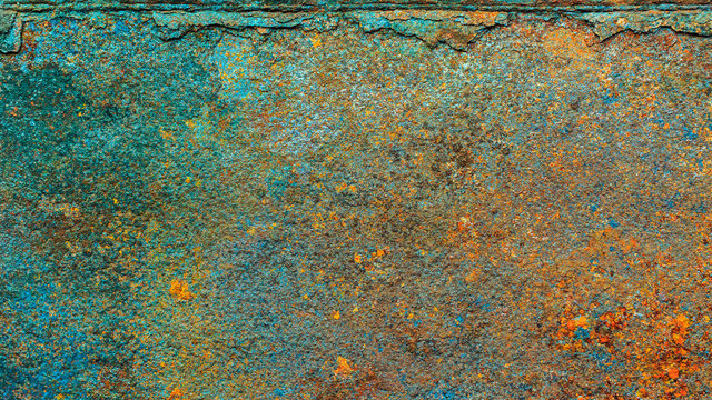 Rusty metal texture, rusty metal background for design with copy space for text or image. Rusty metal is caused by moisture in the air. © phanthit malisuwan