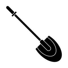 silhouette shovel tool element camping vector illustration eps 10