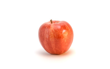 Fresh red apple on a white background