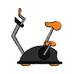 drawing bike static machine fitness gym vector illustration eps 10