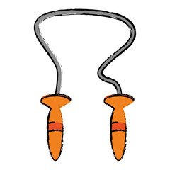 drawing yellow jumping rope cardio fitness gym vector illustration eps 10