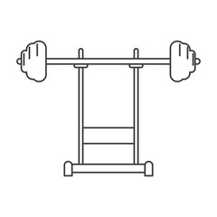 outline weight barbell equipment fitness gym vector illustration eps 10