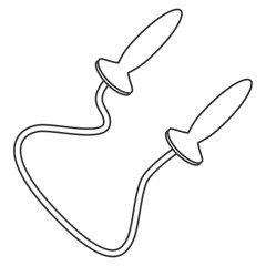 outline jumping rope cardio fitness gym vector illustration eps 10