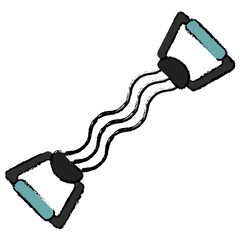 drawing resistance band exercising gym fitness vector illustration eps 10