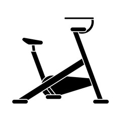 silhouette stationary bicycle machine gym sport vector illustration eps 10