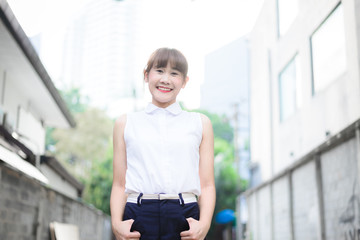 Obraz premium beautiful Thai girl in park
