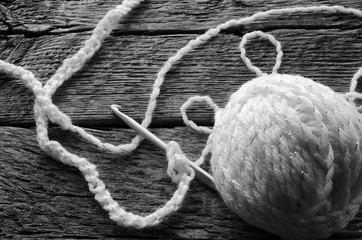 Crochet Hook and Yarn