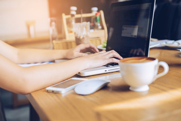 Businesswoman checking paper, chart or business report on a work