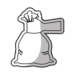 Money bag icon. Money financial item commerce market and buy theme. Isolated design. Vector illustration