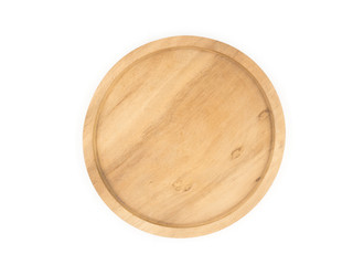 Wooden dish on white background