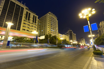 Fototapeta na wymiar Guilin city road at night