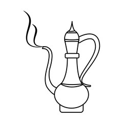 antique oriental carved jug icon vector illustration graphic design