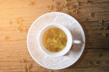 Hot tea on the table
