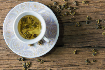 Hot tea on the table