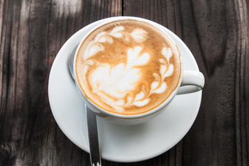 Coffee Latte on wooden table