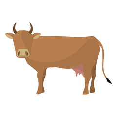Indian brown cow icon vector illustration graphic design