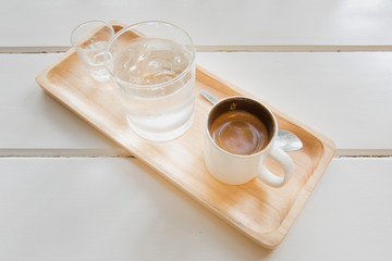 Coffee espresso with water