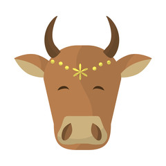 Indian cow head icon vector illustration graphic design
