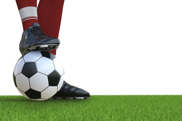 soccer player standing with soccer ball © phonlamaiphoto