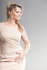 Naklejka premium Amazing dress on beautiful blonde female.