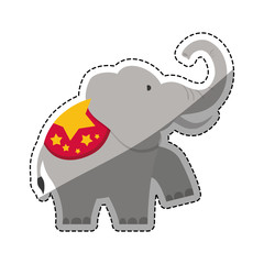 Circus elephant cartoon icon vector illustration graphic design