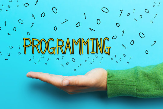 Programming concept with hand