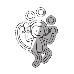 monkey juggling cartoon icon vector illustration graphic design