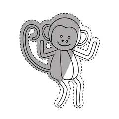 Cute monkey cartoon icon vector illustration graphic design