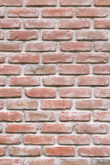 Wall of red bricks, background, texture