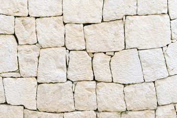 Beige wall with stone masonry, background, texture
