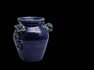 vase on a black background