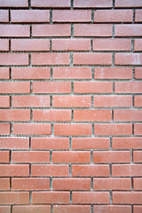 Wall of red bricks, background, texture