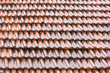 Red roof tiles, background, texture