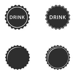 Bottle cap icon set.