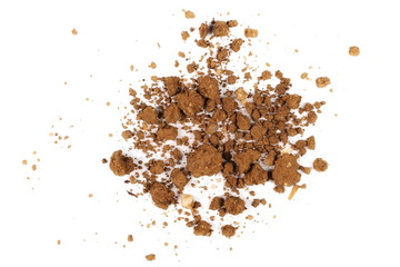 pile dry soil isolated on white background