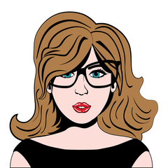 Woman comic face icon vector illustration graphic design