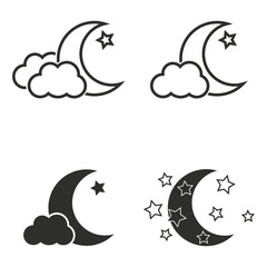 Moon star icon set.