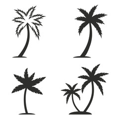 Fototapeta premium Palm tree icon set.
