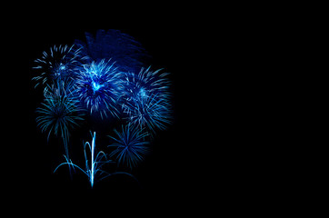 Beautiful colorful fireworks in a night sky