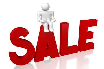 Sale concept, person