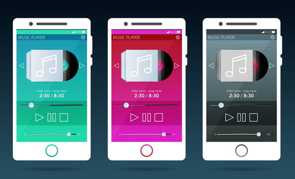 Mobile Application Interface. Music Player