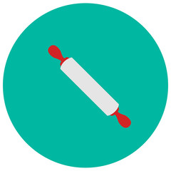 Rolling pin cute icon in trendy flat style isolated on color background. Kitchenware symbol for your design, logo, UI. Vector illustration, EPS10.