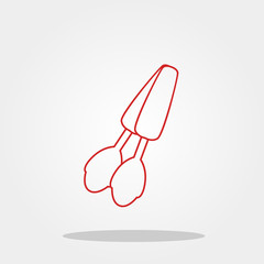 Spoon cute icon in trendy flat style isolated on color background. Kitchenware symbol for your design, logo, UI. Vector illustration, EPS10.