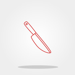 Knife cute icon in trendy flat style isolated on color background. Kitchenware symbol for your design, logo, UI. Vector illustration, EPS10.