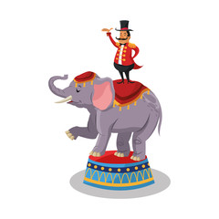 Elephant icon. Circus carnival fair fun and show theme. Colorful design. Vector illustration