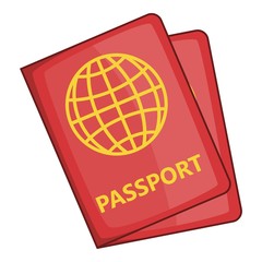 Passport icon. Cartoon illustration of passport vector icon for web