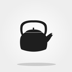 Kettle cute icon in trendy flat style isolated on color background. Kitchenware symbol for your design, logo, UI. Vector illustration, EPS10. 